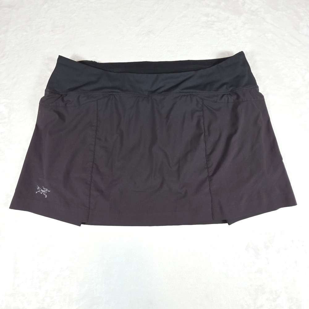 Arcteryx Lyra Skort Womens Large Black Two-Tone Lined Performance Active Shorts